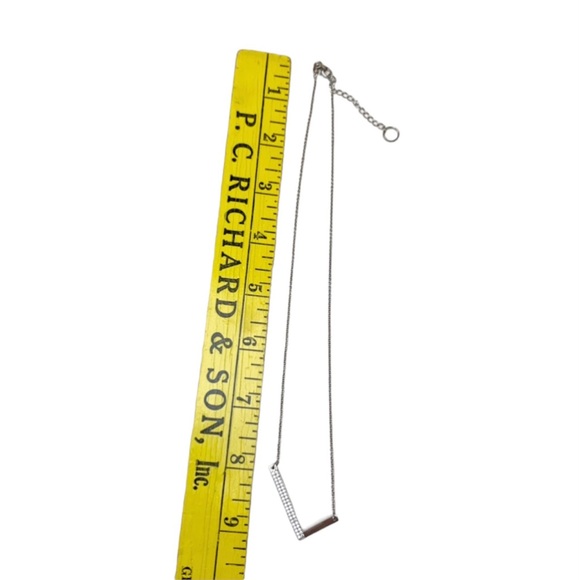 🌸Necklace🌸 L shape 925 sterling silver CZ necklace - Picture 11 of 12